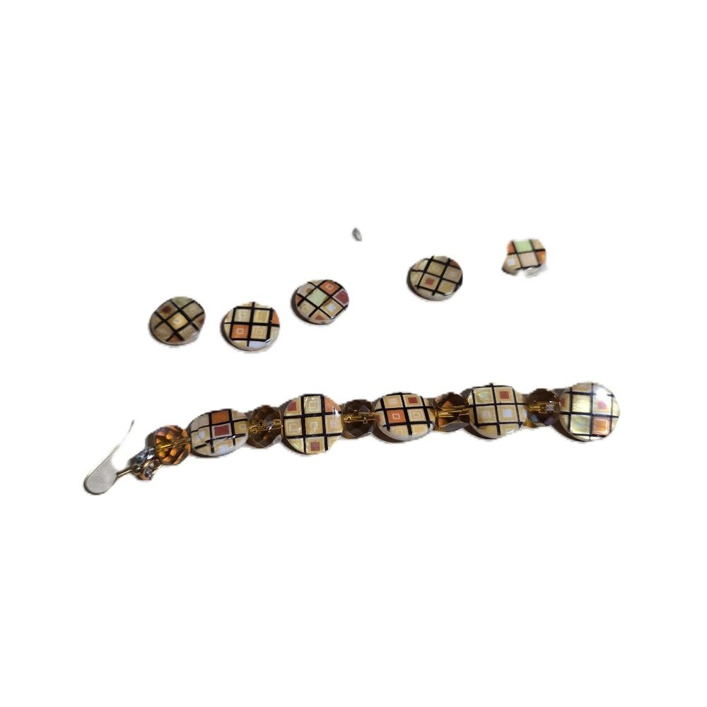 10 Mosaic Windowpane Beads Used in Jewelry Making - Picture 2 of 2